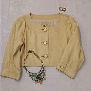 Kensie Leather Crop Jacket Size 10